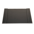 Classic Black PU Leather Desk Pad with Two Side Panels